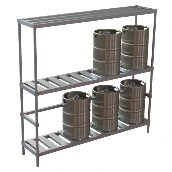 8 Keg Standard Rack w/Tubular Top Shelf