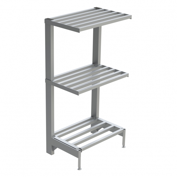 3-Shelf Tubular Cantilever Shelving