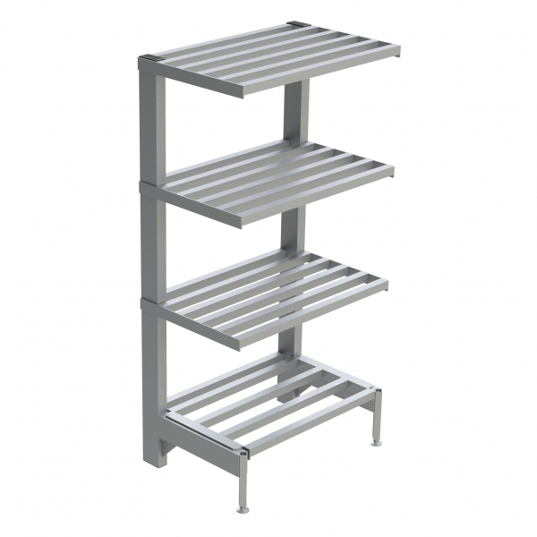 4-Shelf Tubular Cantilever Shelving