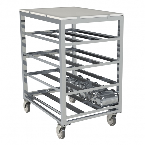 72 Can Capacity, Poly Top Can Rack