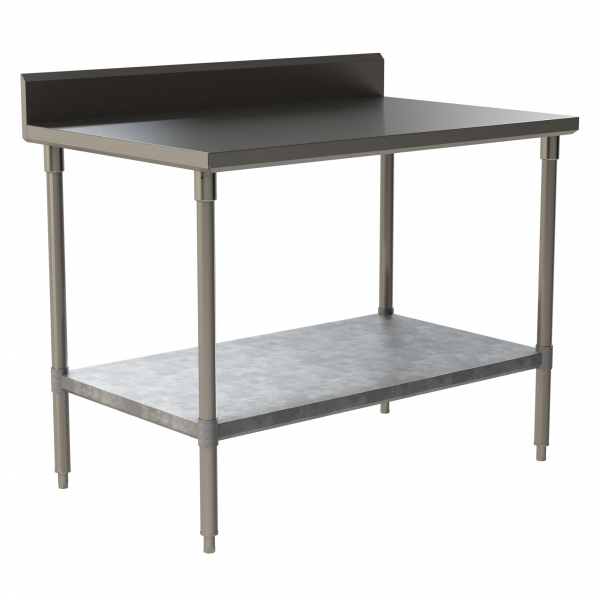 Standard Duty Work Table with 5" Backsplash and Galvanized Under Shelf