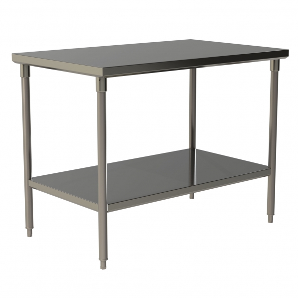 Heavy Duty Flat Top Work Table with Stainless Steel Under Shelf