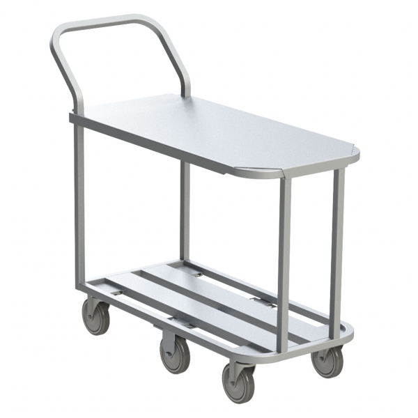 6 Wheel Channel Utility Cart with Aluminum Top